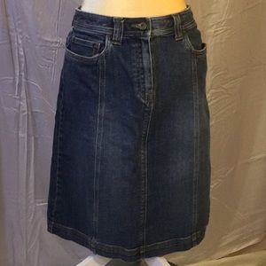 Knee length jean skirt